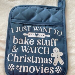 Festive Blue Quilted Pot Holder